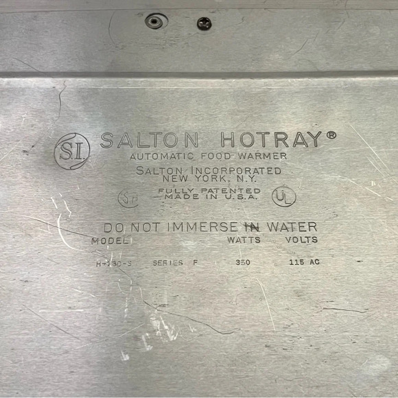Vintage Salton Hotray Warming Tray-Vtg-70s-Retro-Kitchen Hot Plate-Potluck-WORKS - Picture 7 of 15